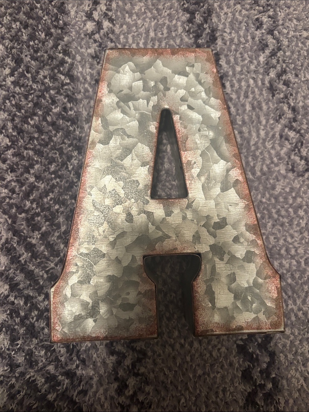 Galvanized Metal Letter 'A' Home Accent - Rustic Silver